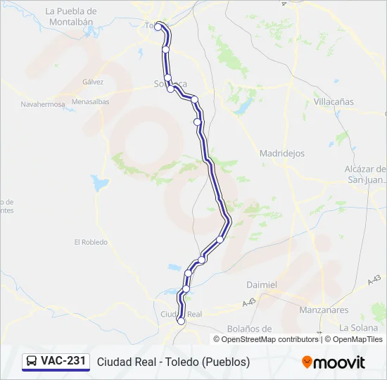 VAC-231 Bus Line Map