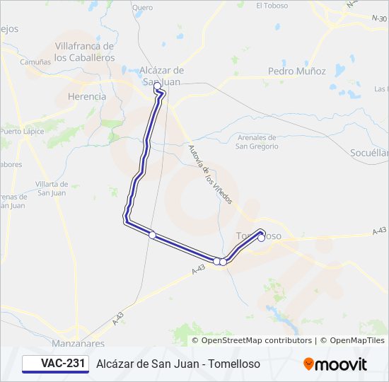 VAC-231 bus Mapa de línia