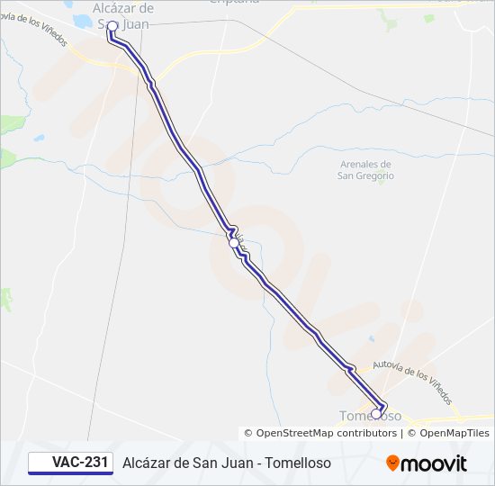 VAC-231 bus Mapa de línia