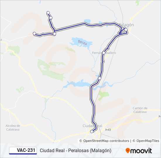 Mapa de VAC-231 de autobús