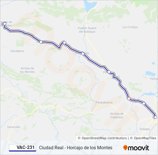 Mapa de VAC-231 de autobús