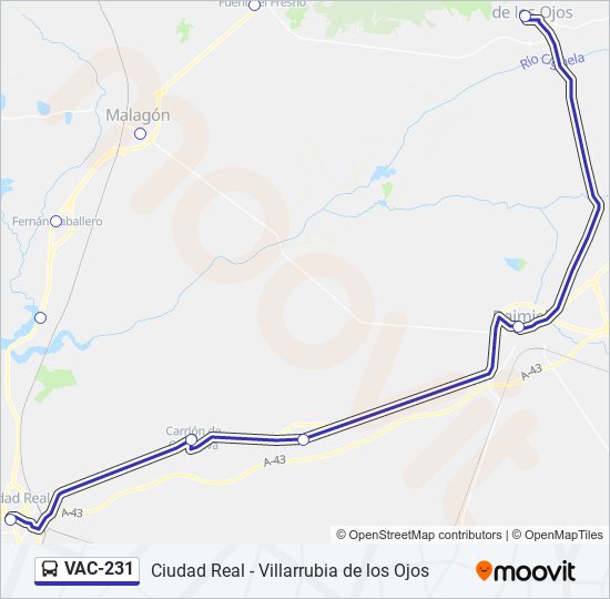 VAC-231 bus Mapa de línia