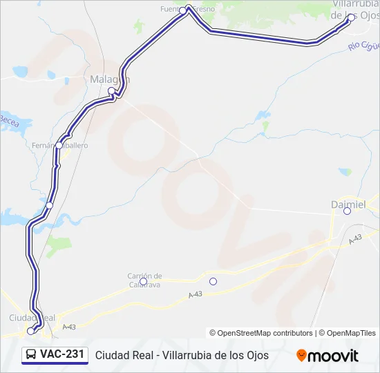 VAC-231 Bus Line Map