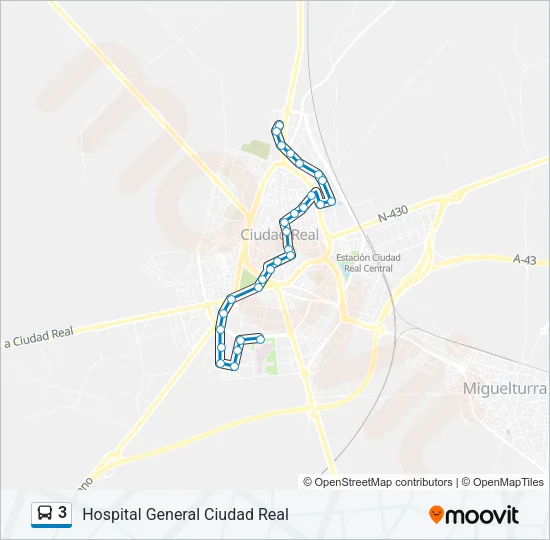 3 Bus Line Map
