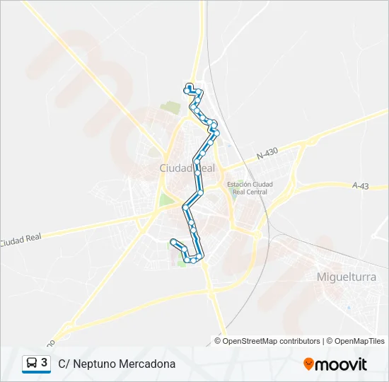 3 Bus Line Map