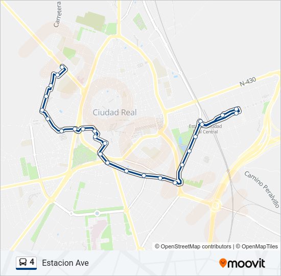 Mapa de 4 de autobús