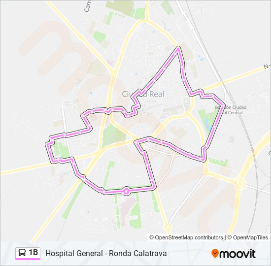 Mapa de 1B de autobús