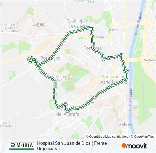 M-101A bus Line Map