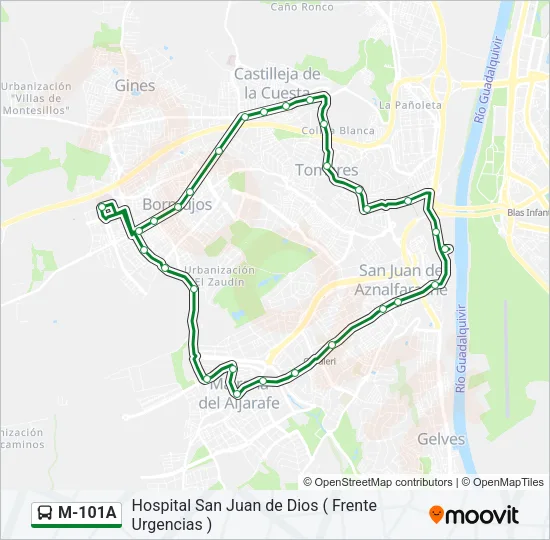 M-101A Bus Line Map