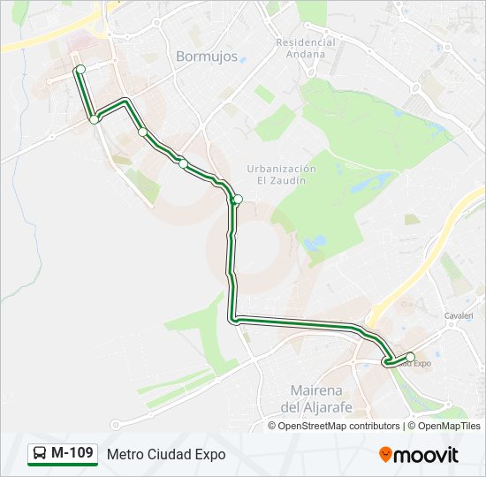 Mapa de M-109 de autobús