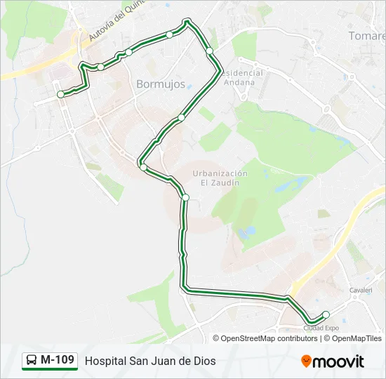 M-109 Bus Line Map