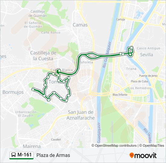Mapa de M-161 de autobús