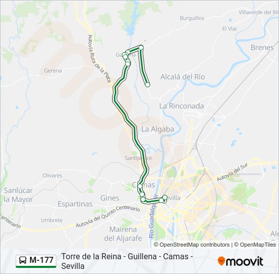 Mapa de M-177 de autobús