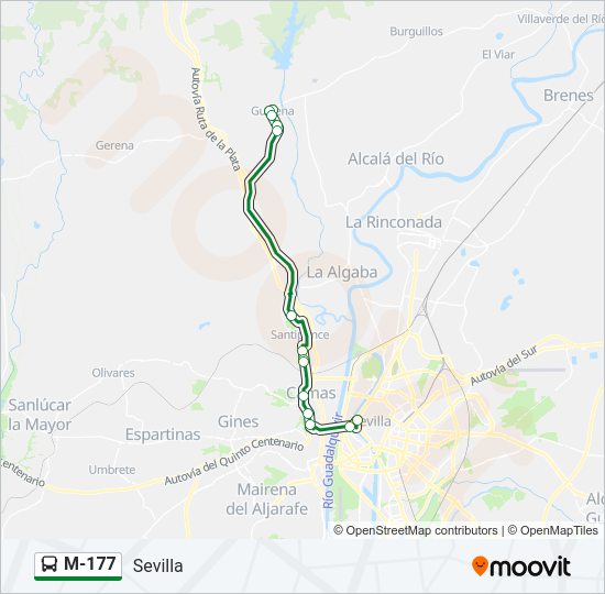 Mapa de M-177 de autobús