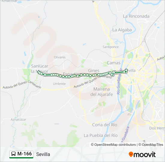 M-166 Bus Line Map