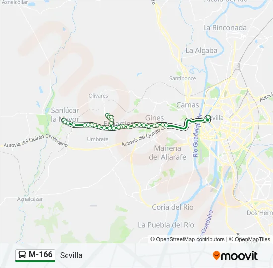 M-166 Bus Line Map