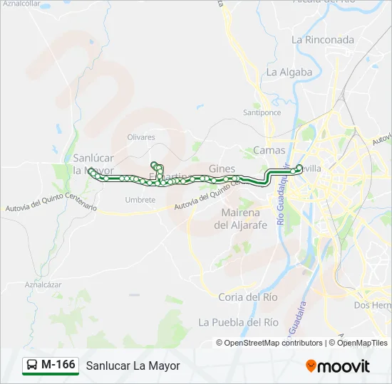 M-166 Bus Line Map