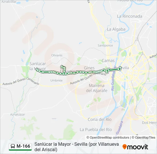 M-166 Bus Line Map