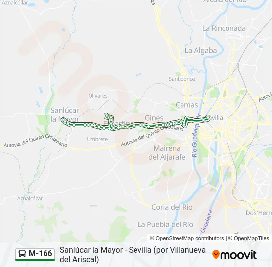 M-166 Bus Line Map