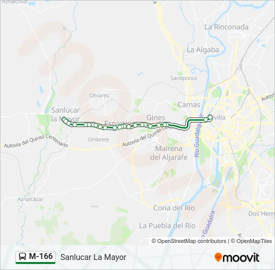 M-166 Bus Line Map