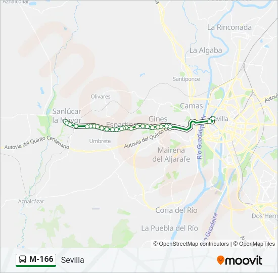 M-166 Bus Line Map