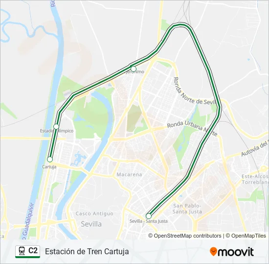 C2 Train Line Map
