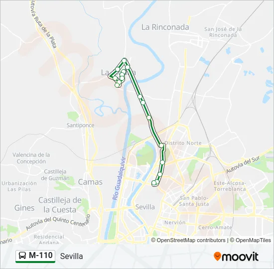 M-110 Bus Line Map