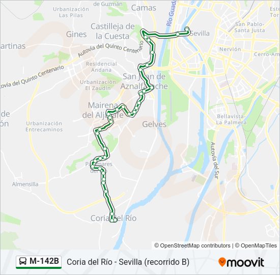 M-142B Bus Line Map