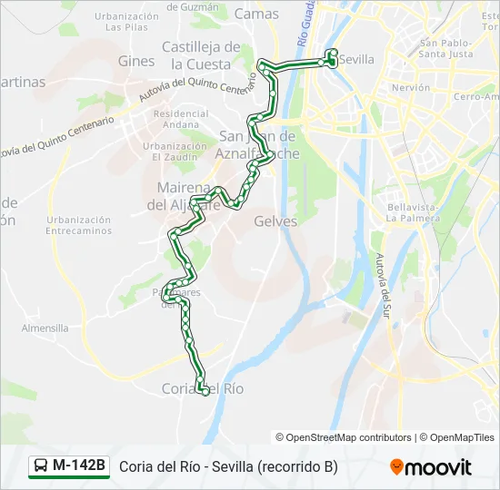 M-142B Bus Line Map