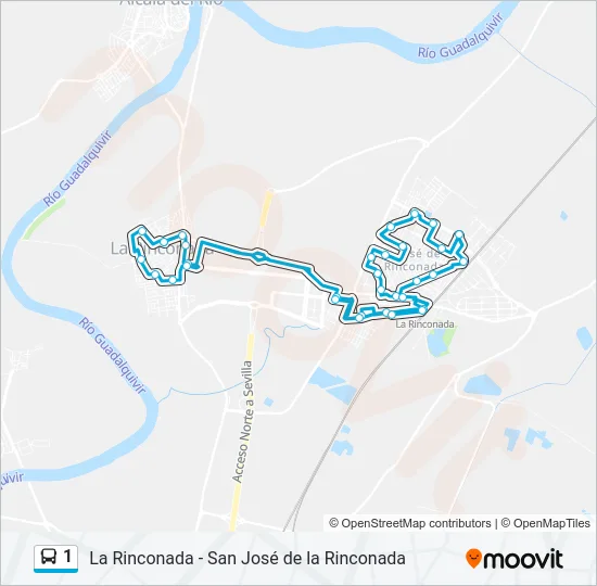 1 Bus Line Map