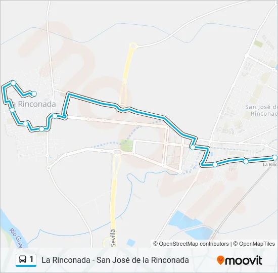 1 Bus Line Map