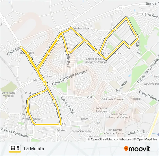 5 Bus Line Map