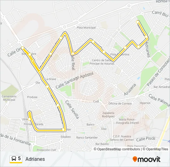 5 Bus Line Map