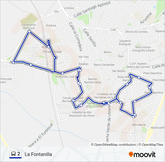 2 Bus Line Map