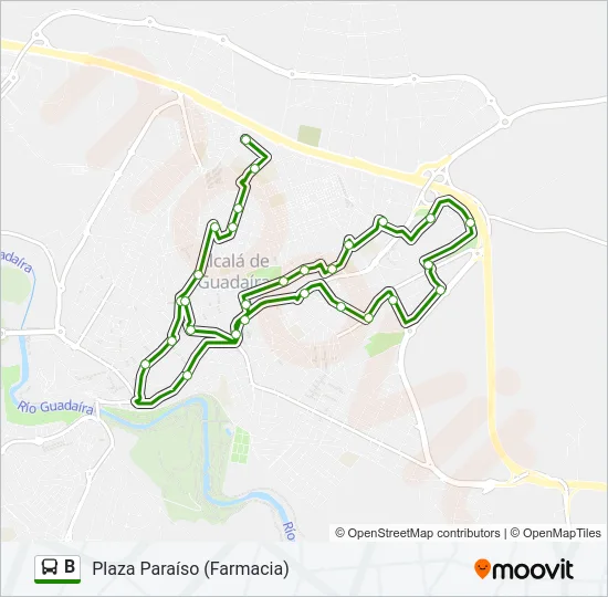 B Bus Line Map