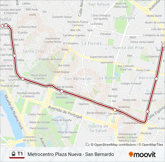 T1 Light Rail Line Map