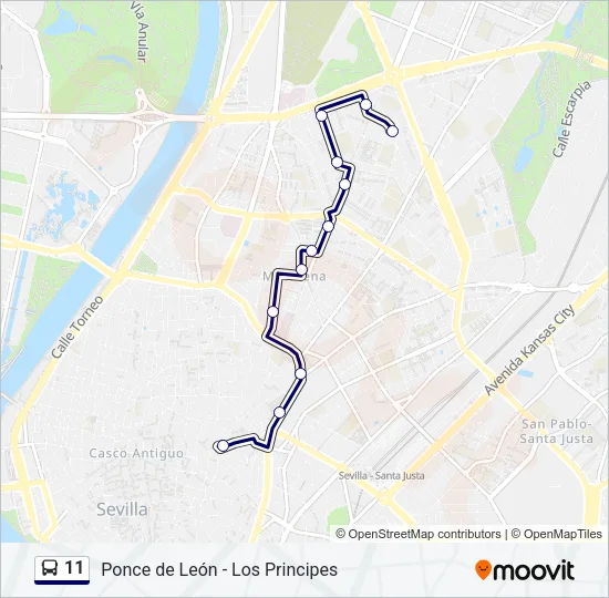 11 Bus Line Map