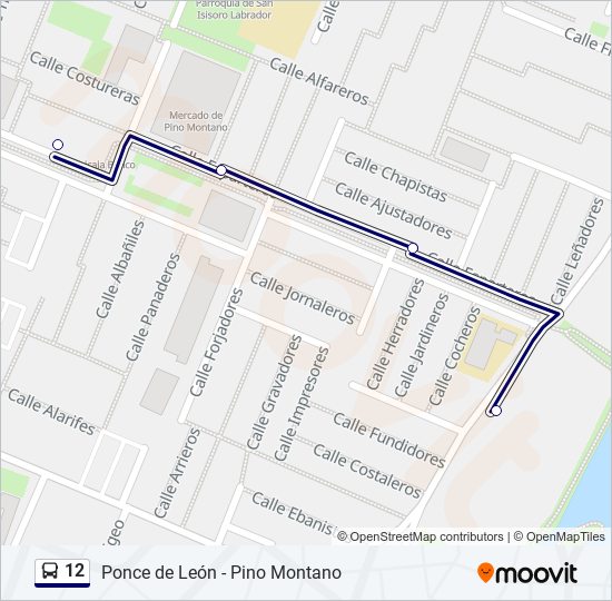 Mapa de 12 de autobús