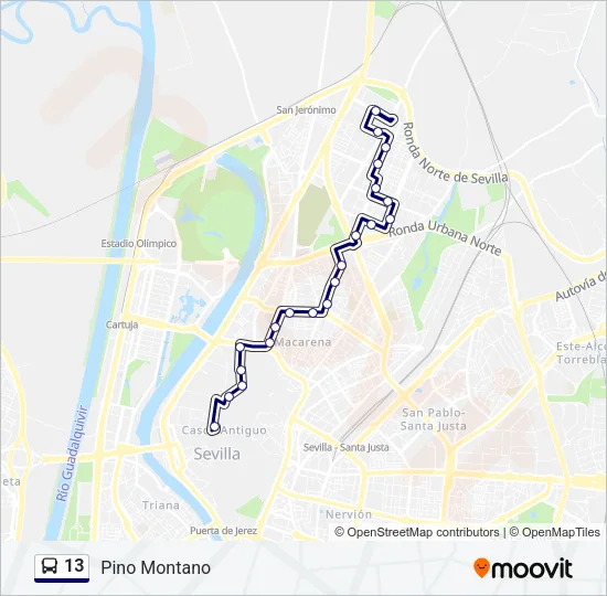 13 Bus Line Map