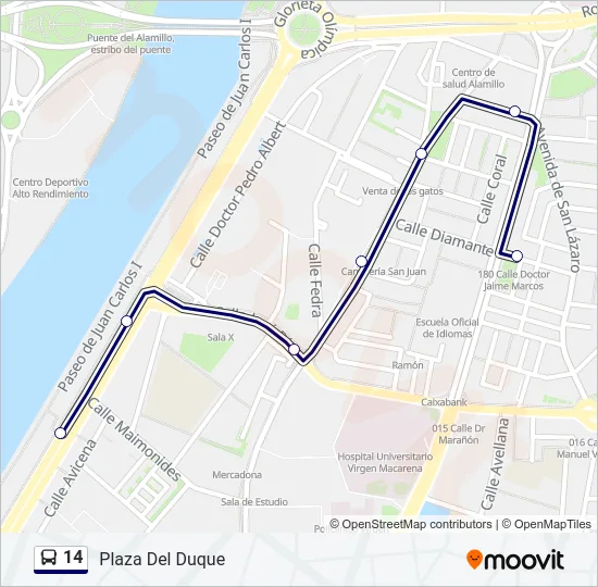 14 Bus Line Map
