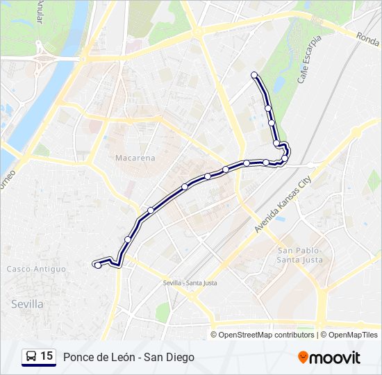 Mapa de 15 de autobús