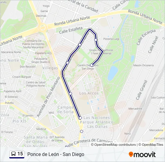 15 Bus Line Map