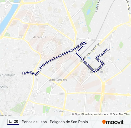 20 Bus Line Map