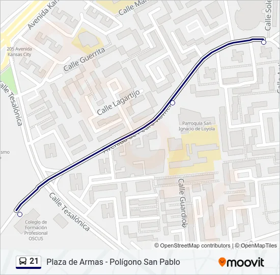 21 Bus Line Map
