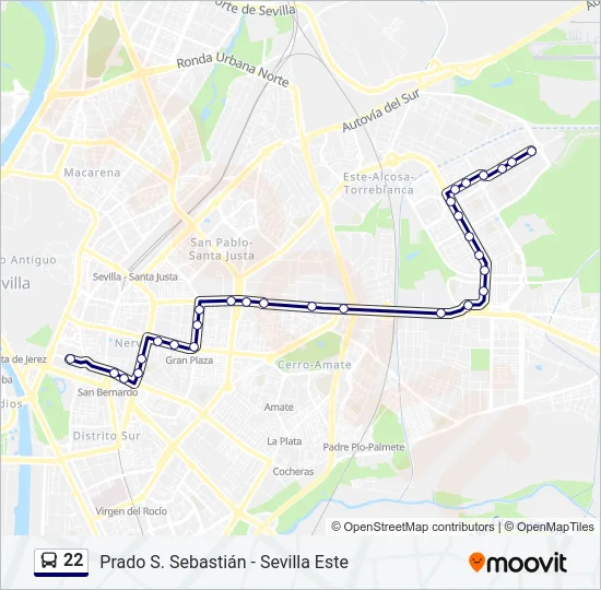 22 Bus Line Map