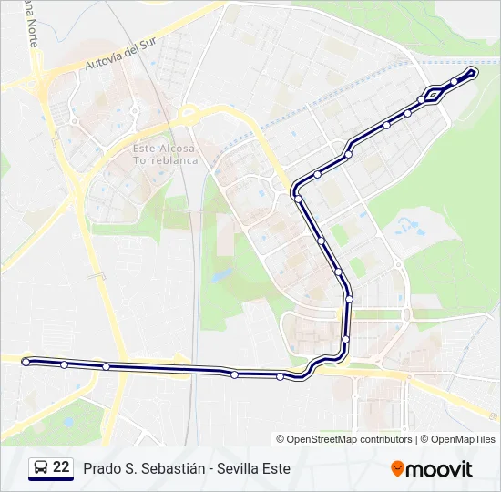 22 Bus Line Map