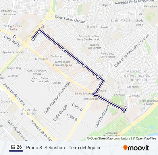 Línea 26: horarios, paradas y mapas - Cerro Del Aguila (Actualizado)