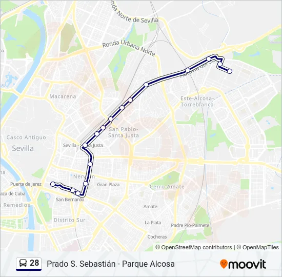 28 Bus Line Map