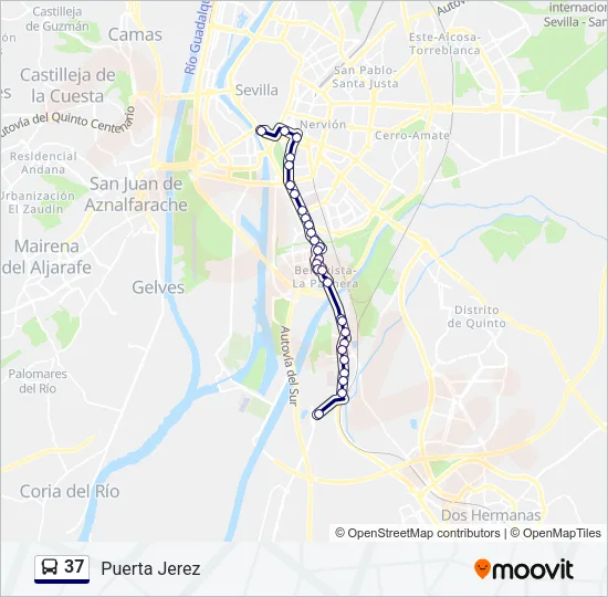 37 Bus Line Map