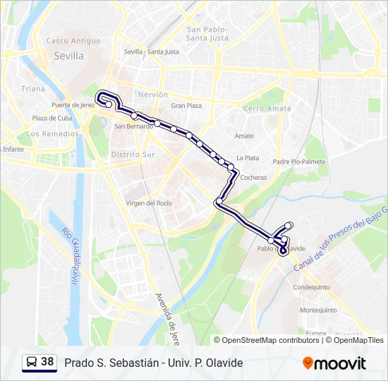 38 Bus Line Map
